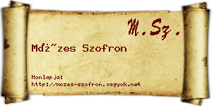 Mózes Szofron névjegykártya